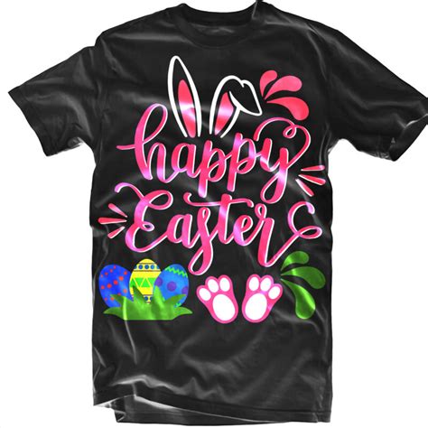 Happy Easter Day T Shirt Template Easter Egg Vector Rabbit Easter Day