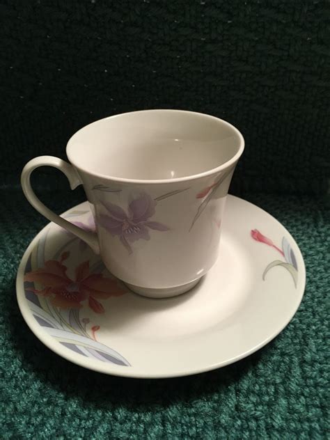 Lynns Silverie Fine China 1991 Cup And Saucer Iris Pattern EBay