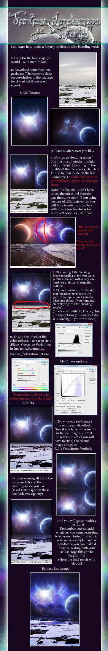 Fantasy Landscape Tutorial by Xaomi on DeviantArt | Fantasy landscape ...