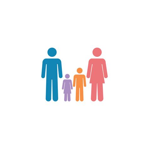 Family Silhouette Icon, Vector isolated simple family flat design ...