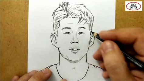 VERY EASY How To Draw Son Heung Min Quick Sketch YouTube