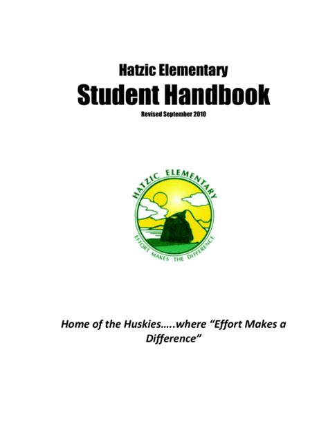 Student Handbook Hatzic Elementary School