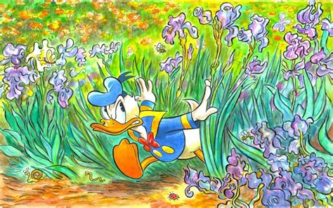 Tony Fernandez Donald Duck Inspired By Van Gogh S Irises 1889