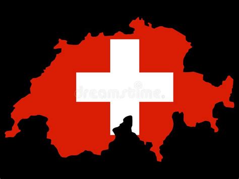 Map Of Switzerland And Swiss Flag Stock Vector Illustration Of Symbol Silhouette 1799140