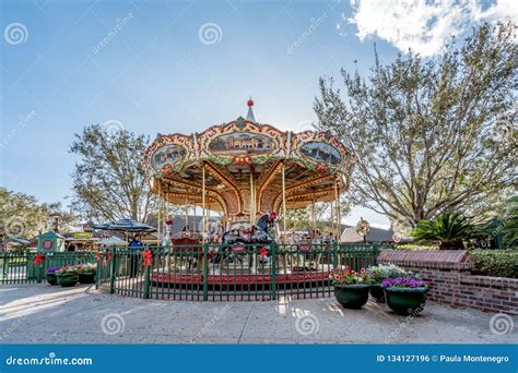 Colorful Beautiful Carousel Park Circus Carnival Festival Editorial