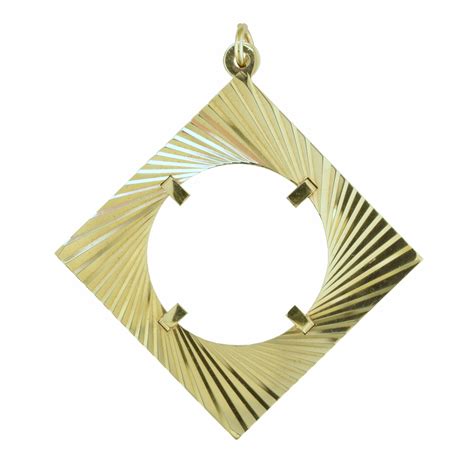 Gold Diamond Cut Half Sovereign Mount
