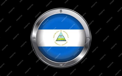 Bandeira Da Nicarágua Em Vetor 3d Vetor Premium