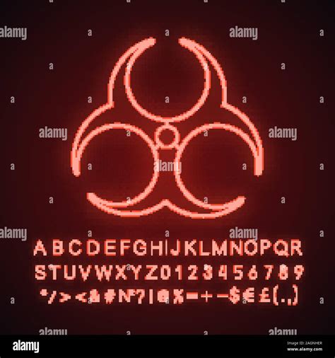 Biohazard Gefahr Neonlicht Symbol Bio Gefahr Vorsicht Leuchtende