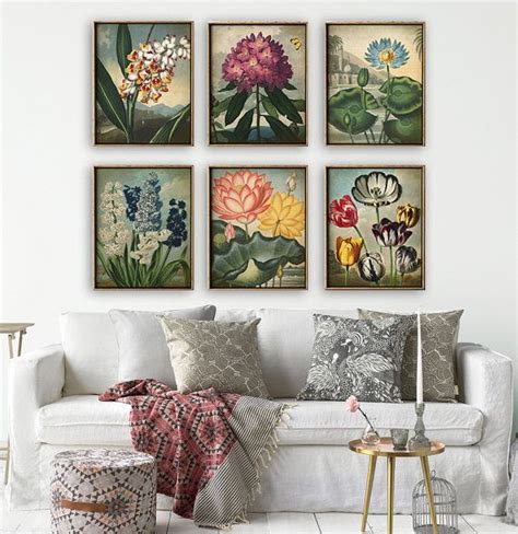 BOTANICAL Print SET Of 6 Art Prints Flower Posters Set Plants