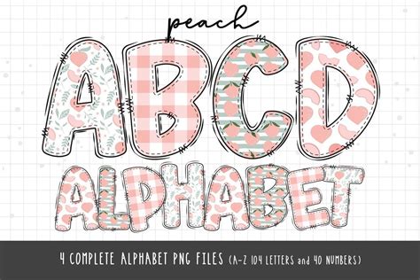 Peach Alphabet Peaches Letters Grafika Przez Kumabearstudio · Creative