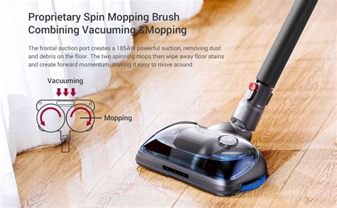 Puppyoo T12 PLUS RINSE 2 In 1 Cordless Stick Mopping Vacuum Cleaner