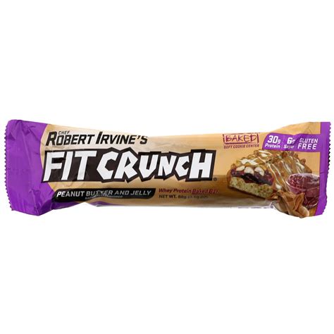 Fitcrunch Whey Protein Baked Bar Peanut Butter And Jelly 12 Bars 310 Oz 88 G Each Iherb