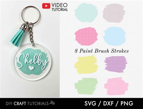 Paint Brush Stroke Svg Paint Brush Svg Key Ring Pattern Svg Etsy