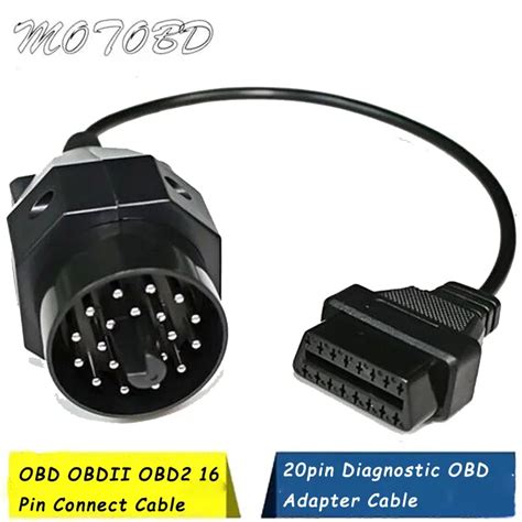 Adaptador OBD 2 OBD II Para BMW Cable De Diagn Stico De 20 Pines A OBD2