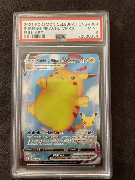 Mavin 2021 Pokemon Celebrations Surfing Pikachu Vmax Full Art 009025