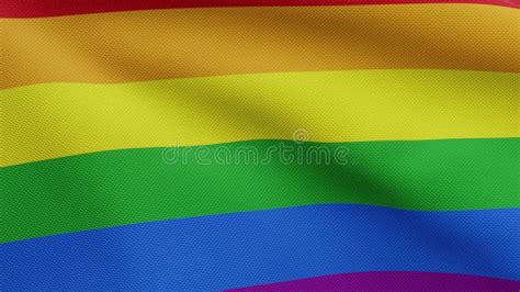 D Illustration Pride Gay Flag Waving In Wind Lgbt Rainbow Banner Blowing Stock Video Video