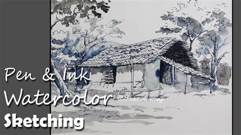 Pen And Ink Watercolor Sketching Step By Step Youtube