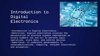 Introduction To Digital Electronics Presentation PPT