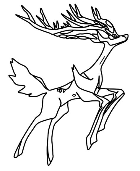 Printable Xerneas Pokemon Färbung Seite Kostenlose druckbare