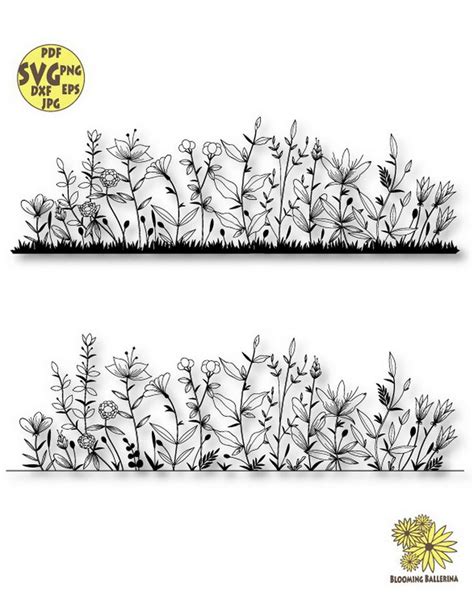 Wildflowers Svg File Wildflowers Meadow Svg Gardening Svg Spring Svg