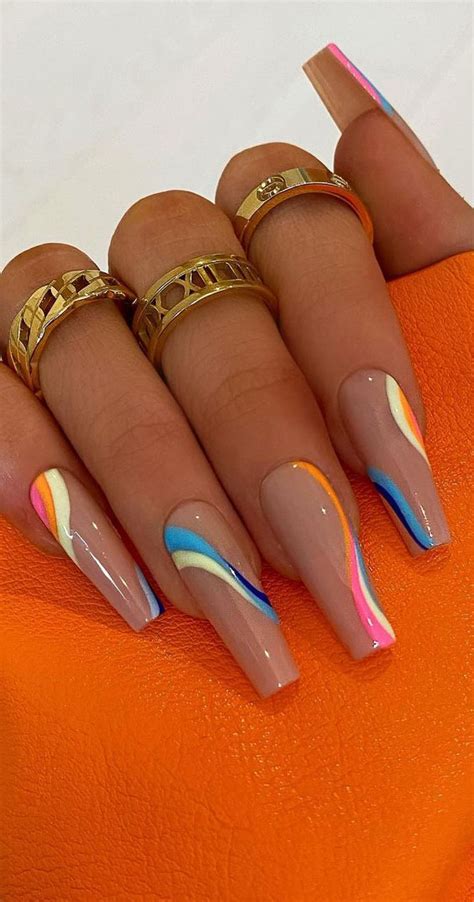 Best Summer Nails 2021 To Rock Your Look Summer Swirlz Nude Nails