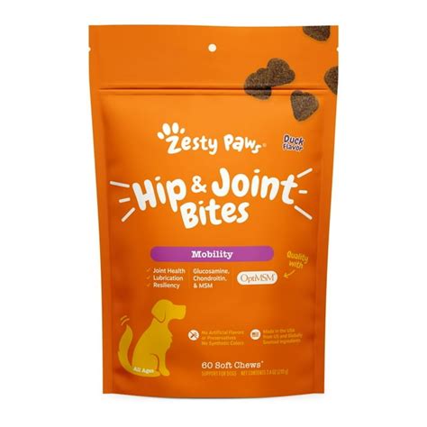 Zesty Paws Hip And Joint Bites For Dogs For Hip And Joint Health Duck