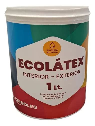 Pintura Latex Int Ext Antihongos 1lt Ecolatex Crisoles Cuotas sin interés