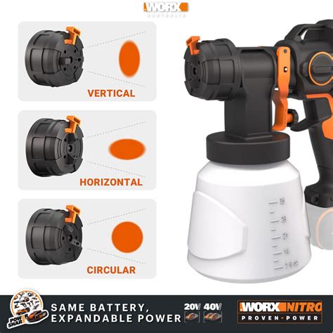 Worx V Nitro Hvlp Paint Sprayer Brushless Powershare Tool Only