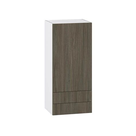 J COLLECTION Medora Textured Slab Walnut Assembled Wall Kitchen Cabinet