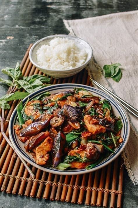 Eggplant With Thai Basil And Chicken The Woks Of Life