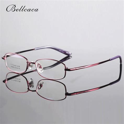 Bellcaca Pure Titanium Women Spectacle Frame Eyeglasses Prescription ...