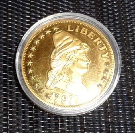 American Mint Coin 1797 Liberty Turban Head Eagle Copy 24k Gold Layer Ebay