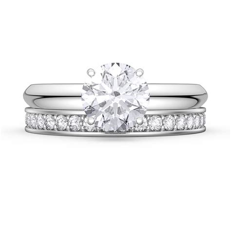 Unity 1 5ct Moissanite 18ct White Gold Engagement Wedding Ring Set