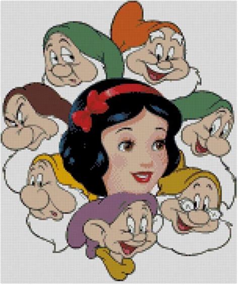 Cross Stitch Chart Pattern Snow White The Seven Dwarfs Cross