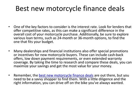 Motorbike Finance Deals