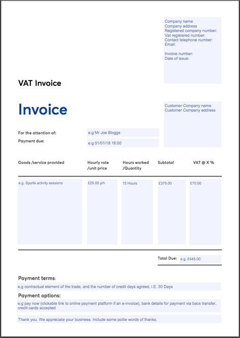 Free Invoice Template Sole Trader Ltd Company Vat Invoice Gocardless