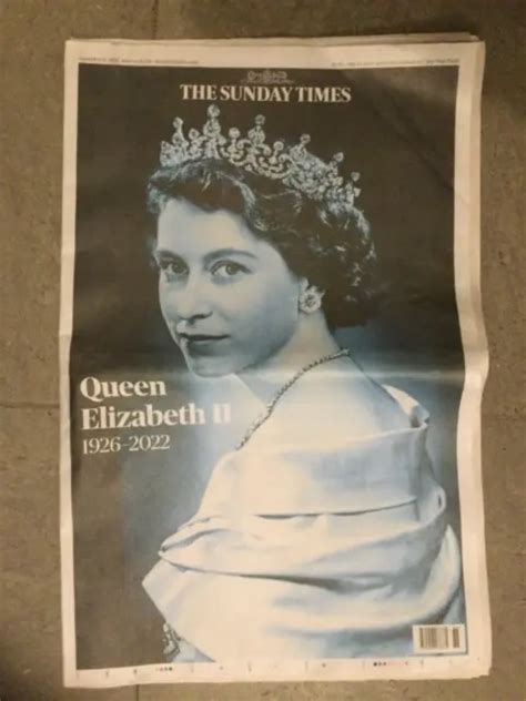 The Sunday Times Newspaper Th Sep Queen Elizabeth Ii