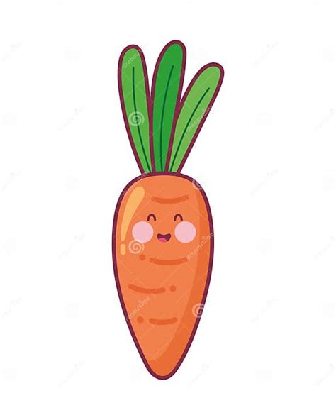 Cute Cartoon Carrot Kawaii Stock Vector Illustration Of Cartoon