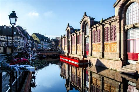 Market Exterior in Romantic Colmar in France during Winter Time. Stock Image - Image of alsace ...