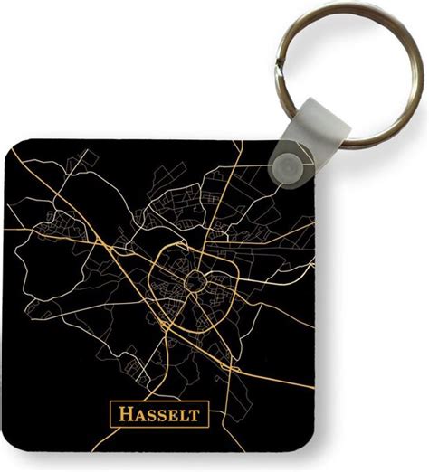 Sleutelhanger Uitdeelcadeautjes Kaart Hasselt Luxe Goud