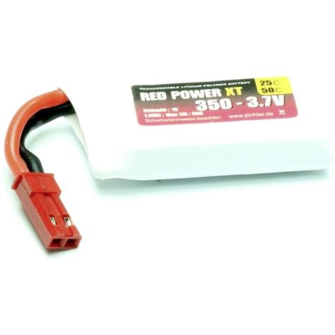 Red Power Pack De Batterie LiPo 3 7 V 350 MAh 25 C Softcase JST BEC