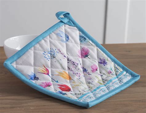 Potholder Hot Pad X Inch Cotton Blue InewTeck