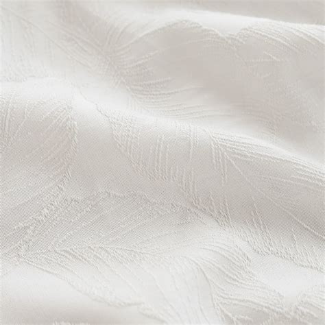 Paradise 3D Jacquard Tropical Leaves Ivory White Heavy Sheer Curtain