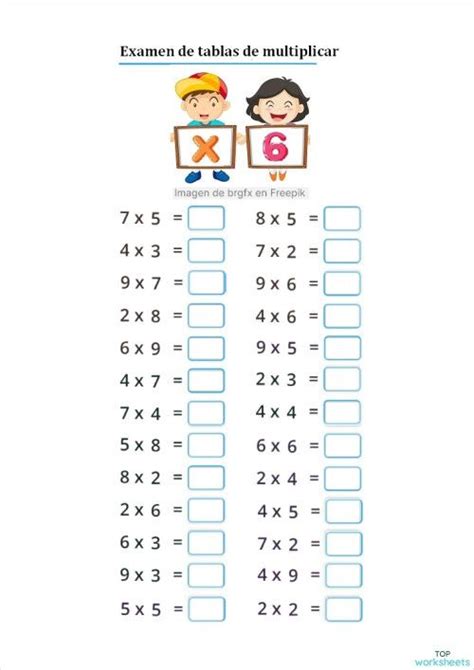 Examen De Tablas De Multiplicar En 2025 Tablas De Multiplicar Prueba