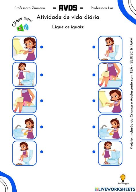 AVDS Atividade de vida diária worksheet