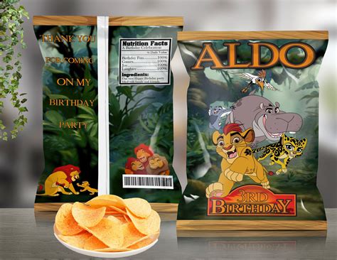 Lion King Chip Bags Lion King Favors Lion King Birthday Etsy