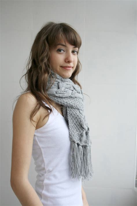 Gray Wool Special Design By Denizgunes Knit Scarf Perfect T Etsy