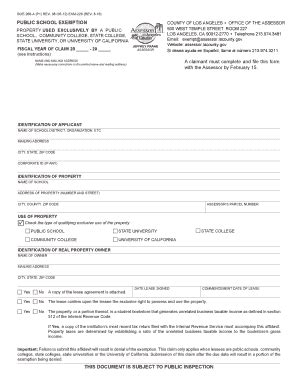 Fillable Online Assessor Lacounty 08 05 12 EXM 228 REV Fax Email