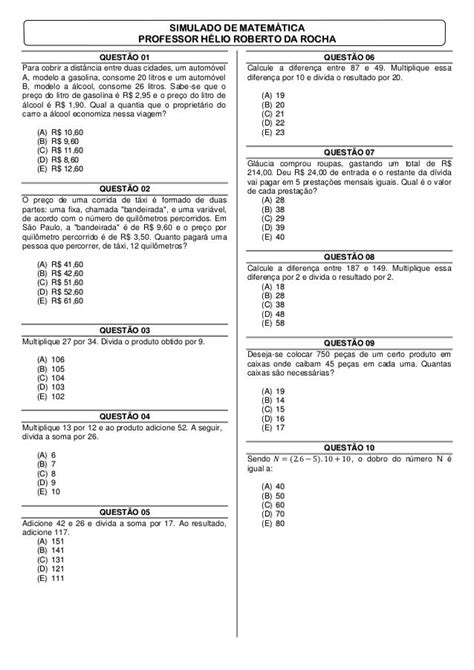 Atividade De Matematica 6 Ano Gabarito Matematica Q