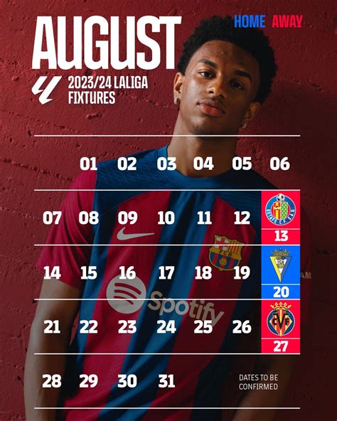 Fc Barcelona On Twitter Le Calendrier Du Mois D Ao T Du Bar A